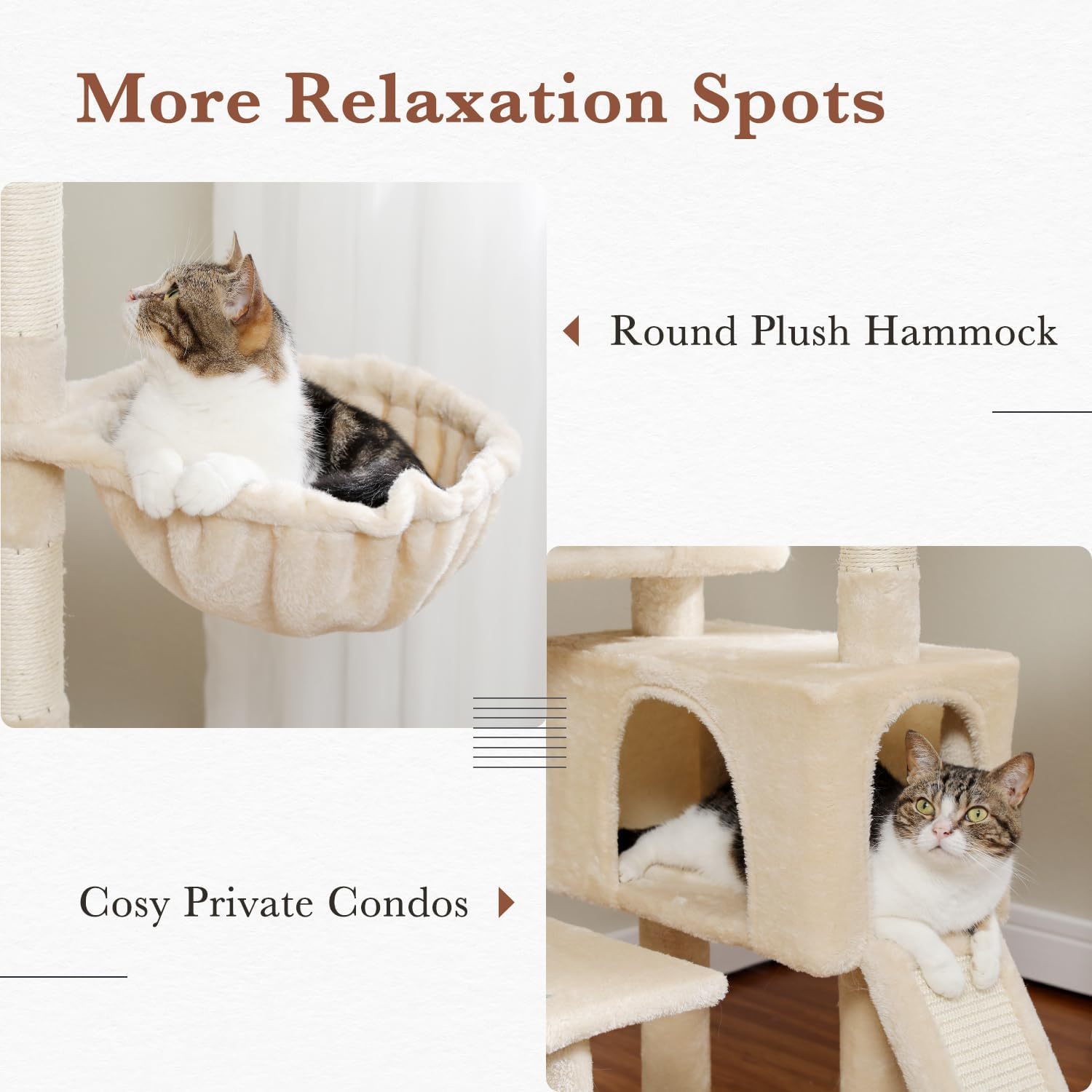 60.62 Inches Multi-Level Cat Tree Cat Tower For Indoor