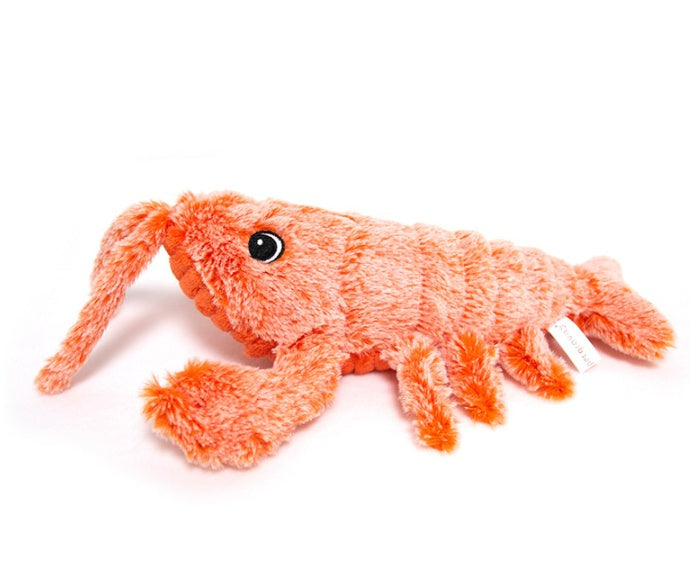 Electric Jumping Shrimp Cat Toy - USB Rechargeable Plush Lobster