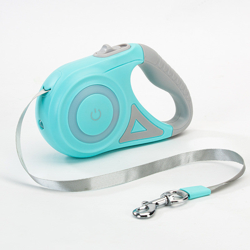 Retractable Dog Leash with Collar & LED Light - For Small & Medium Pets