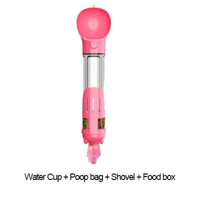 3-in-1 Portable Dog & Cat Water Bottle - Leak-proof Feeder & Poop Dispenser