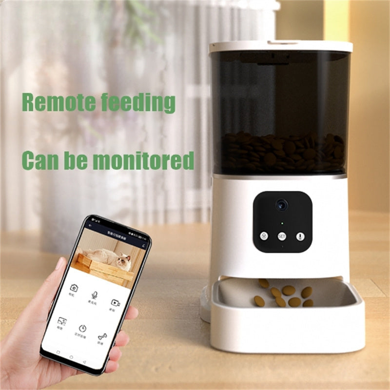 Smart Pet Feeder with Voice Recorder & WiFi - Automatic Cat & Dog Food Dispenser