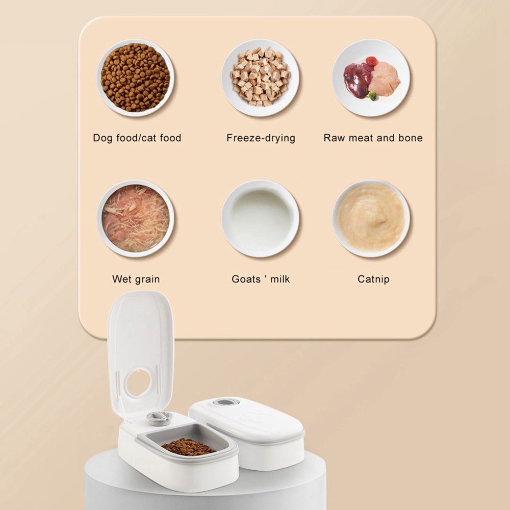 Smart Automatic Pet Feeder with Timer & Stainless Steel Bowl - Dog & Cat Food Dispenser