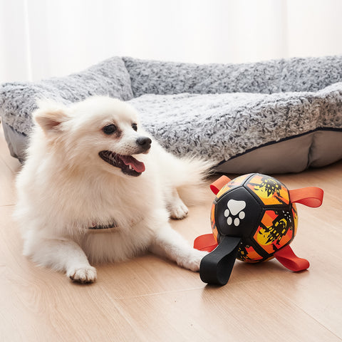 Interactive Dog Soccer Ball Toy - Tug of War & Water Play for Pets