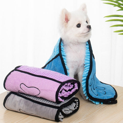 Super Absorbent Microfiber Dog & Cat Bathrobe - Quick-Drying Towel for Pets