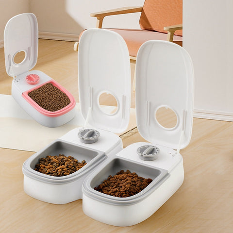 Smart Automatic Pet Feeder with Timer & Stainless Steel Bowl - Dog & Cat Food Dispenser