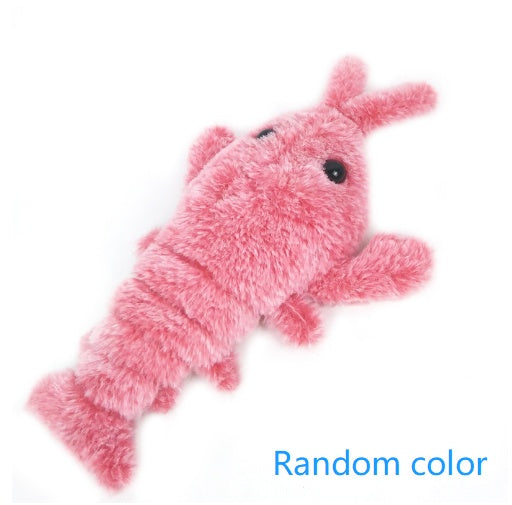 Electric Jumping Shrimp Cat Toy - USB Rechargeable Plush Lobster