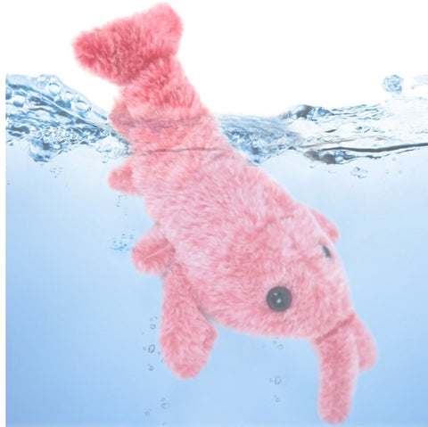 Electric Jumping Shrimp Cat Toy - USB Rechargeable Plush Lobster