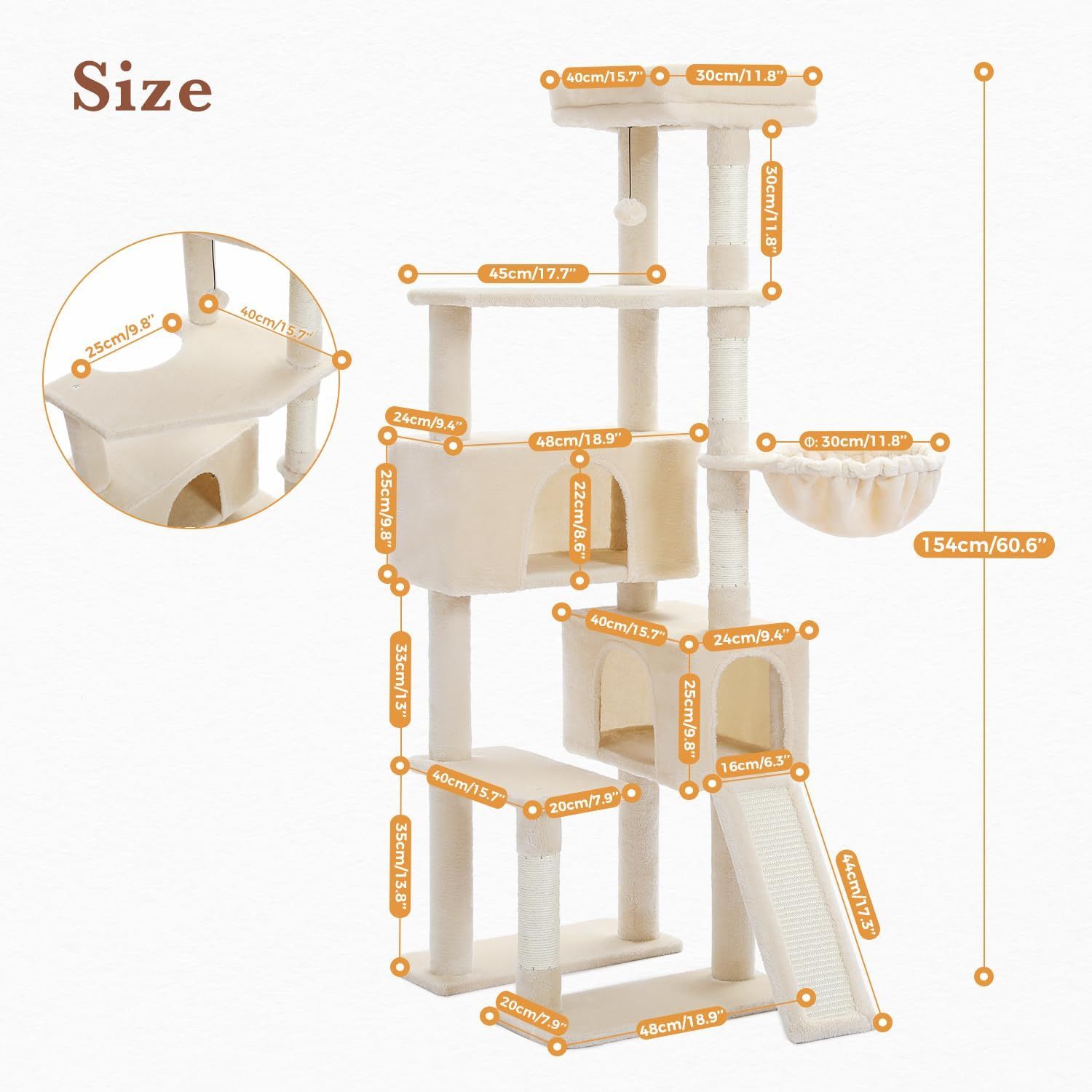 60.62 Inches Multi-Level Cat Tree Cat Tower For Indoor