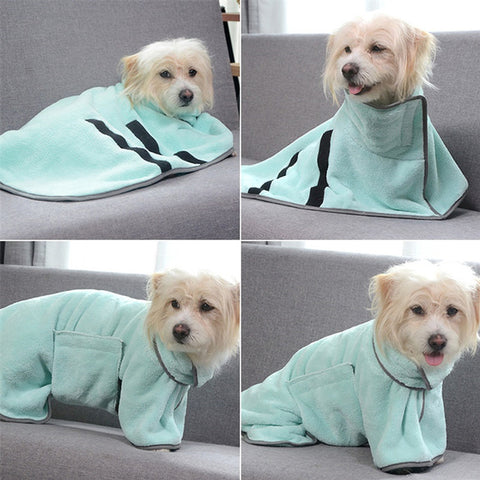 Quick-Drying Microfiber Pet Towel - Absorbent Bathrobe for Dogs & Cats