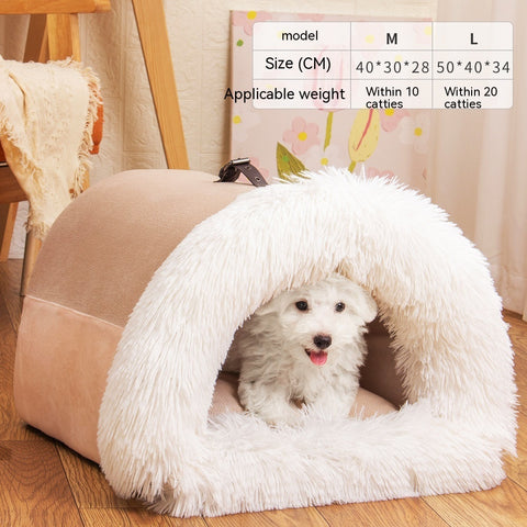 Portable Splice Pet Nest - Warm & Moisture-Proof Dog & Cat Bed for Autumn/Winter