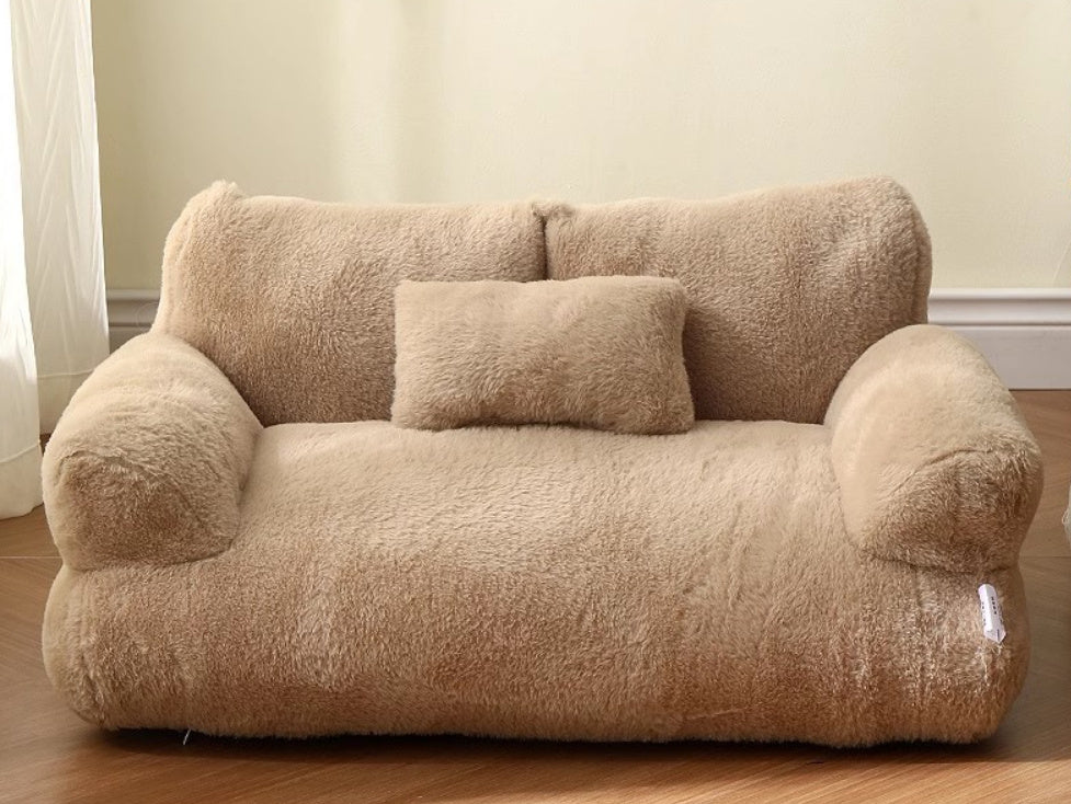 Luxury Plush Cat Bed Sofa - Warm Winter Nest for Small & Medium Pets