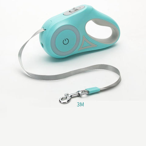 Retractable Dog Leash with Collar & LED Light - For Small & Medium Pets