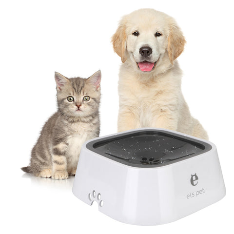 1.5L Anti-Overflow Cat & Dog Water Bowl - Floating Slow Feeder Dispenser