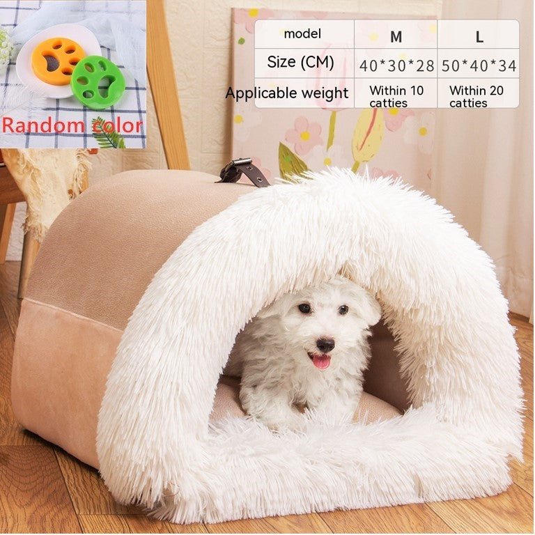 Portable Splice Pet Nest - Warm & Moisture-Proof Dog & Cat Bed for Autumn/Winter