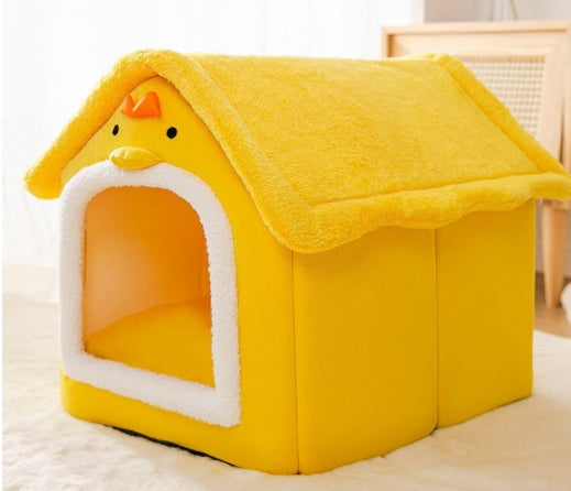 Foldable Dog House & Cat Bed - Warm Winter Kennel with Removable Enclosed Nest