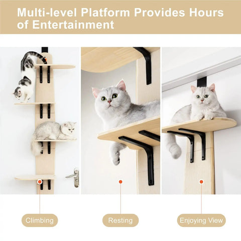 Mewoofun 4-Levels Versatile Cat Climber Shelves Door Mounted Vertical