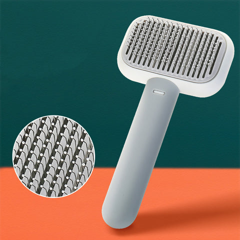 Stainless Steel Open-Knot Pet Grooming Brush - Hair Massage & Cleaning Tool