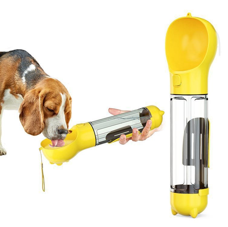 3-in-1 Portable Dog & Cat Water Bottle - Leak-proof Feeder & Poop Dispenser