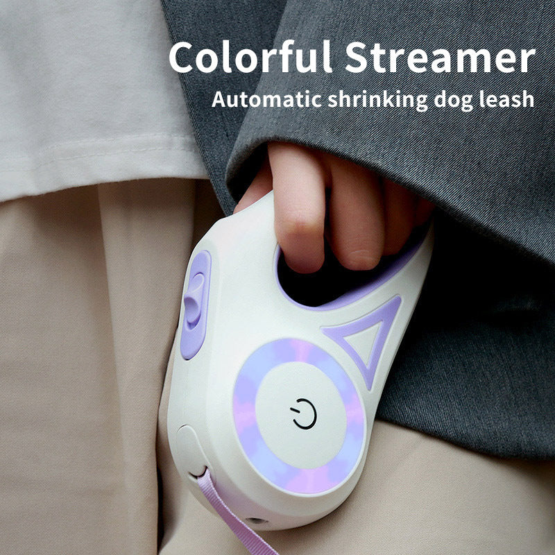 Retractable Dog Leash with Collar & LED Light - For Small & Medium Pets