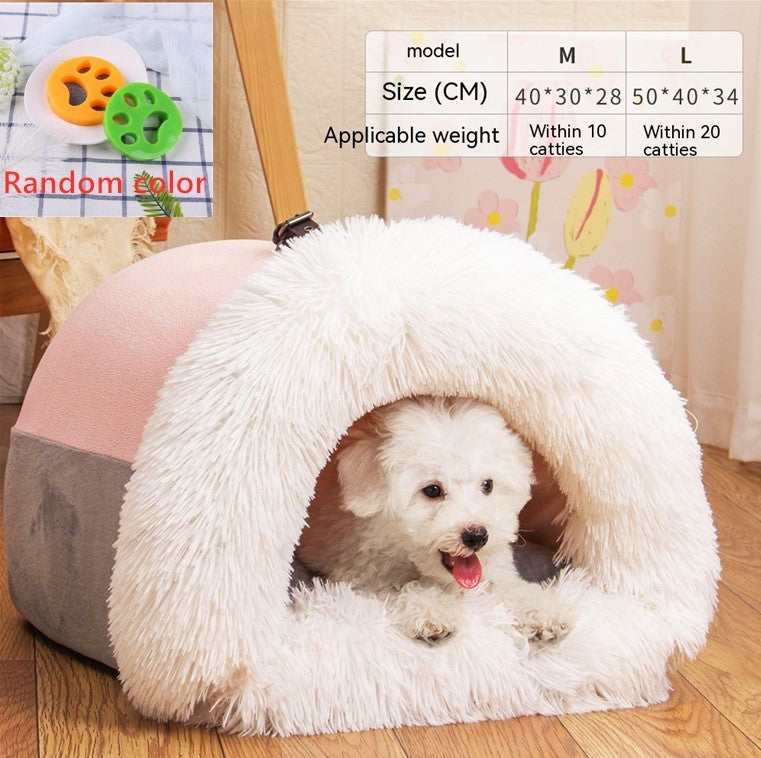 Portable Splice Pet Nest - Warm & Moisture-Proof Dog & Cat Bed for Autumn/Winter