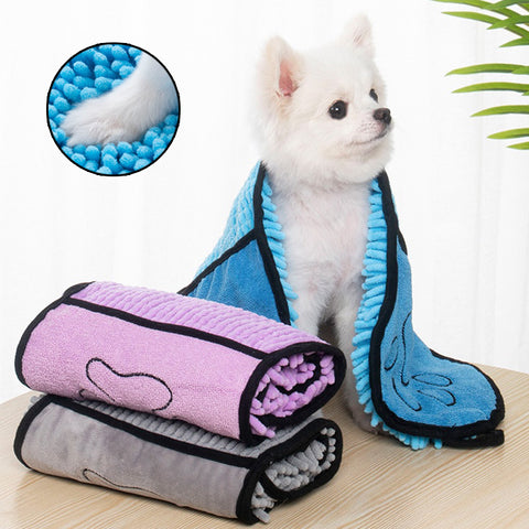 Super Absorbent Microfiber Dog & Cat Bathrobe - Quick-Drying Towel for Pets