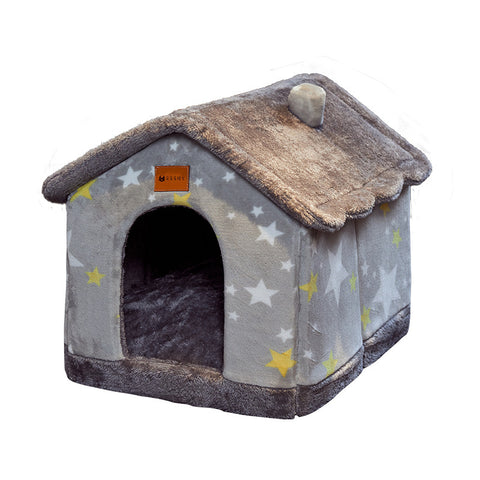 Foldable Dog House & Cat Bed - Warm Winter Kennel with Removable Enclosed Nest