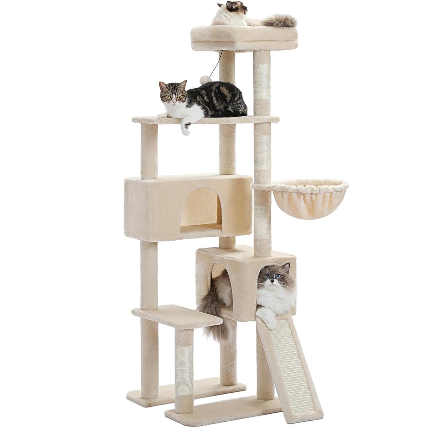 60.62 Inches Multi-Level Cat Tree Cat Tower For Indoor