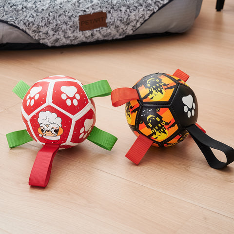 Interactive Dog Soccer Ball Toy - Tug of War & Water Play for Pets