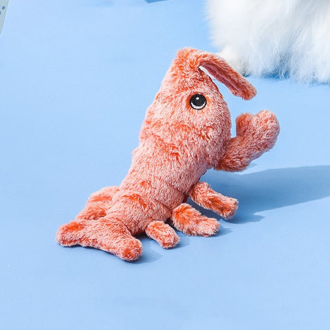 Electric Jumping Shrimp Cat Toy - USB Rechargeable Plush Lobster