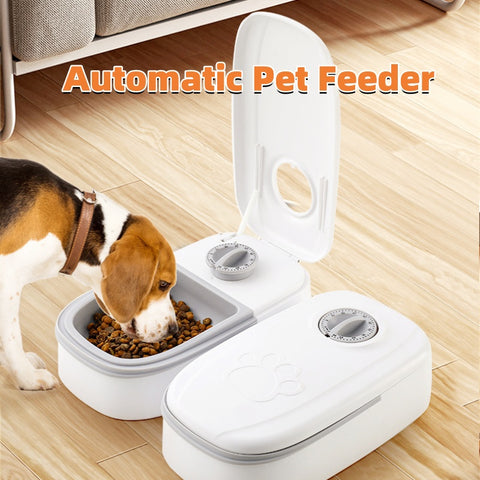 Smart Automatic Pet Feeder with Timer & Stainless Steel Bowl - Dog & Cat Food Dispenser