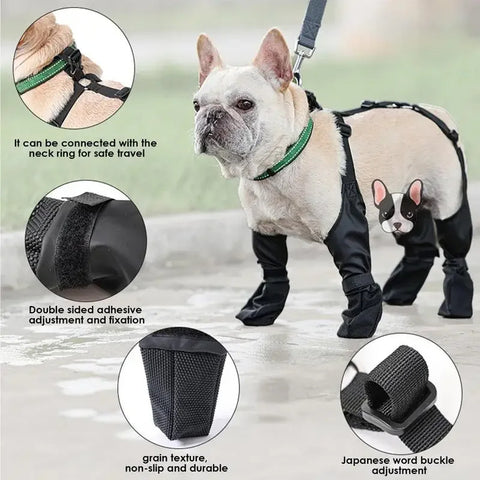 Adjustable Waterproof Dog Boots - Breathable Outdoor Shoes for Paws Protection