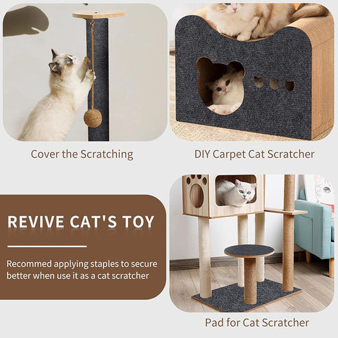 Self-Adhesive Cat Scratch Board - Sofa & Wall Protector, Trimmable DIY Pad