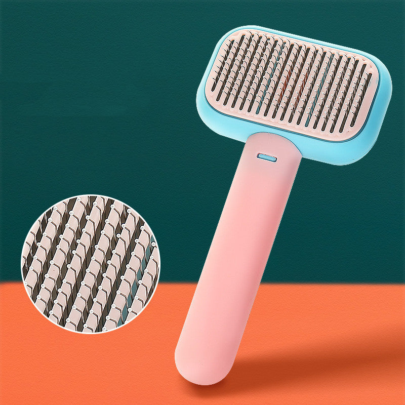 Stainless Steel Open-Knot Pet Grooming Brush - Hair Massage & Cleaning Tool