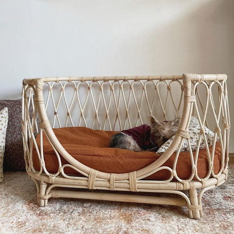 Pet Bed Handmade Rattan Woven Pet Bed Sofa For Dogs