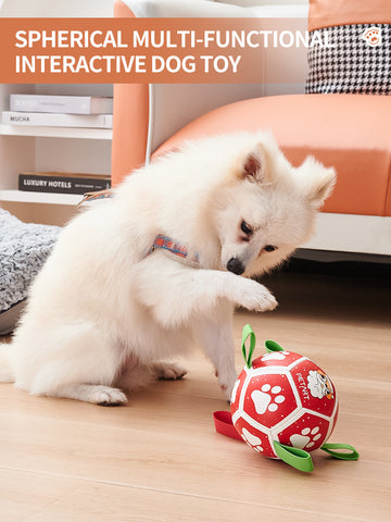 Interactive Dog Soccer Ball Toy - Tug of War & Water Play for Pets